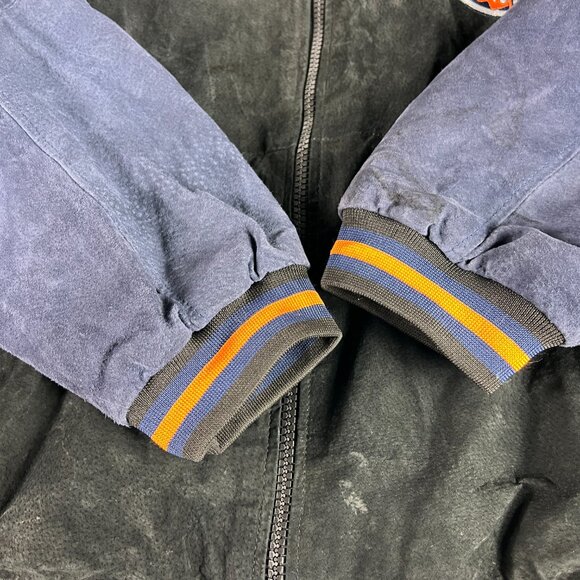 Essex Illinois Fighting Illini Leather Suede Jacket Extra Large Black Full Zip - Picture 5 of 15